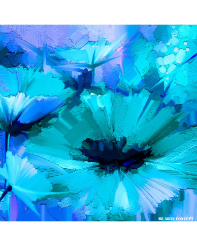 Tableau Floral Turquoise