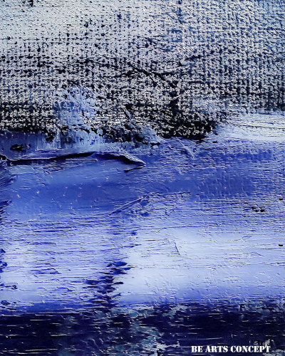 Tableau Beaux Arts Anthracite & Bleu Contrasté